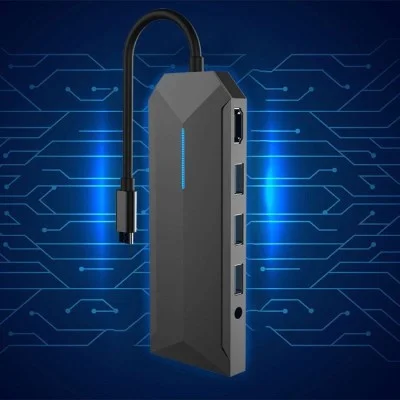 Porodo Gaming 9 in 1 USB-C HUB 4K Gamers Edition - Black